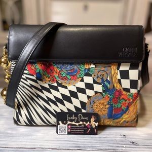‼️SOLD‼️🍀💁🏽‍♀️ Gianni Versace Checkered Flower Print Shoulder Bag